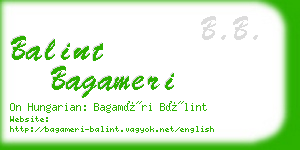 balint bagameri business card